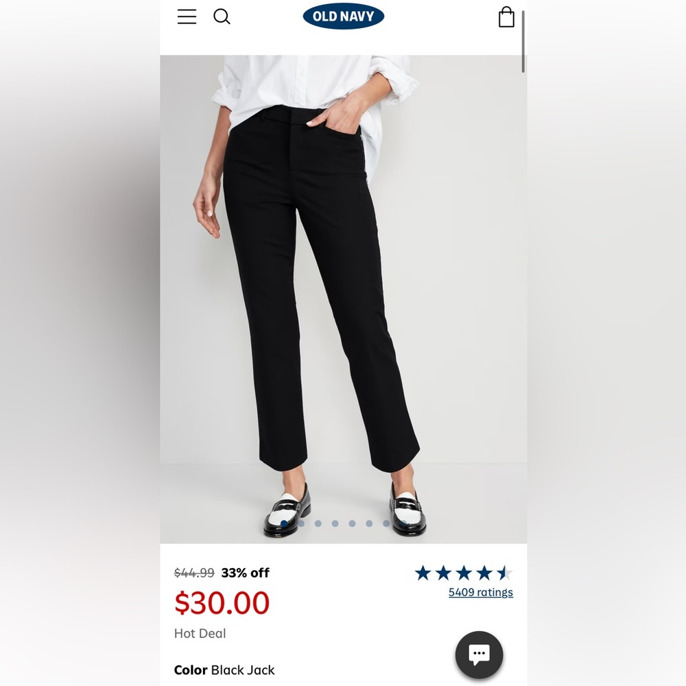 Old Navy TALL Black Straight Leg Pants